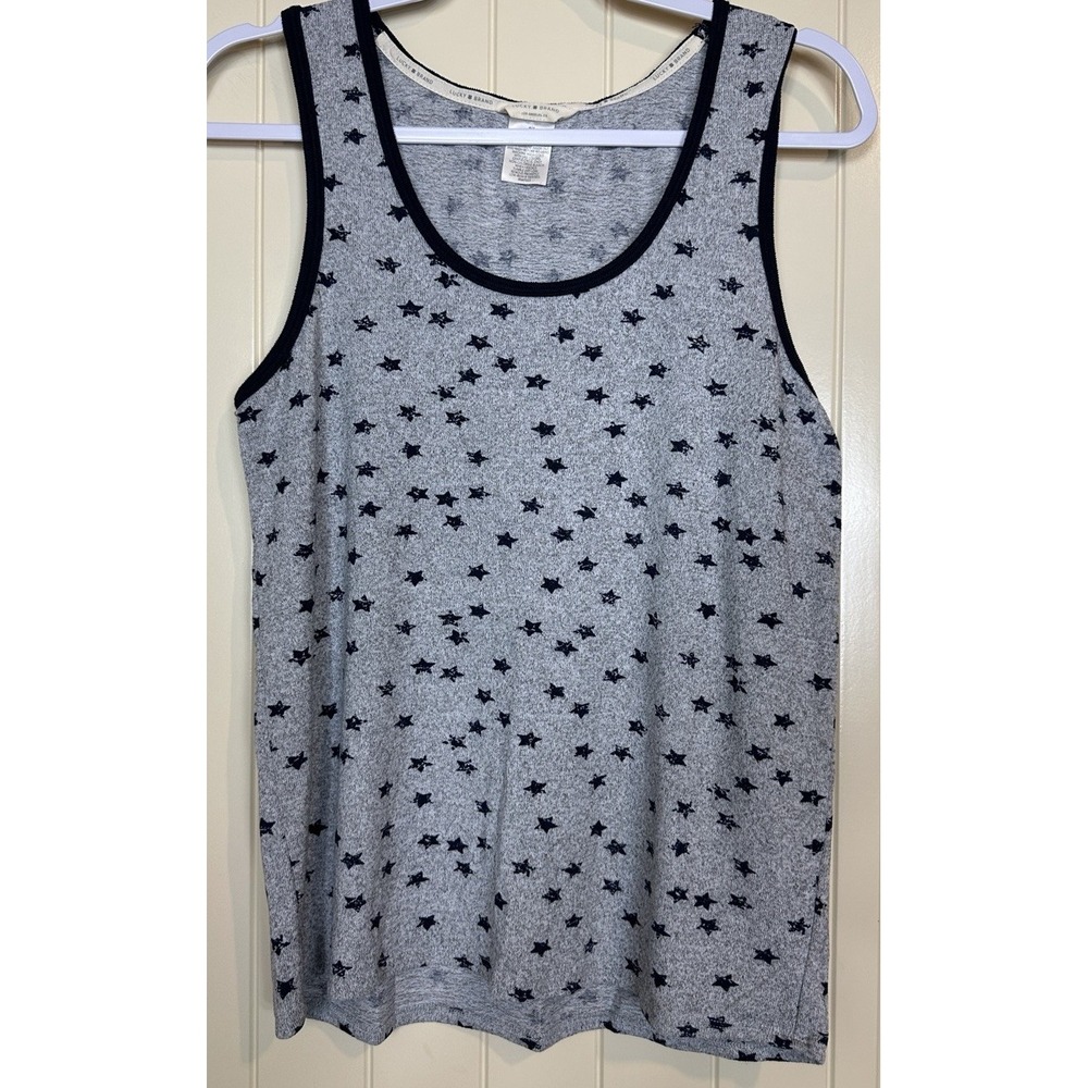 Lucky Brand Tank Top Women's M Star Printed Sleeveless‎ Pajama Top Round Neck